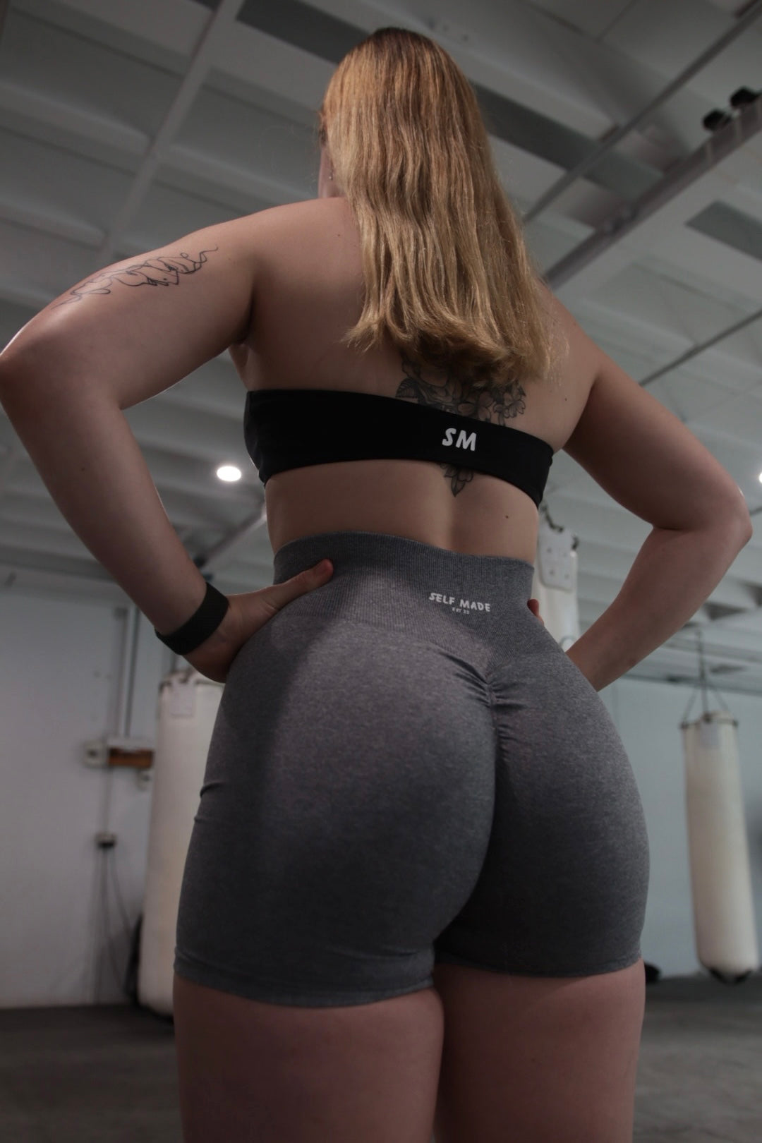 Light Grey Scrunch Seamless Shorts